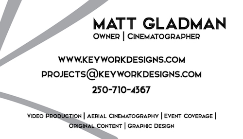 Back side of business card